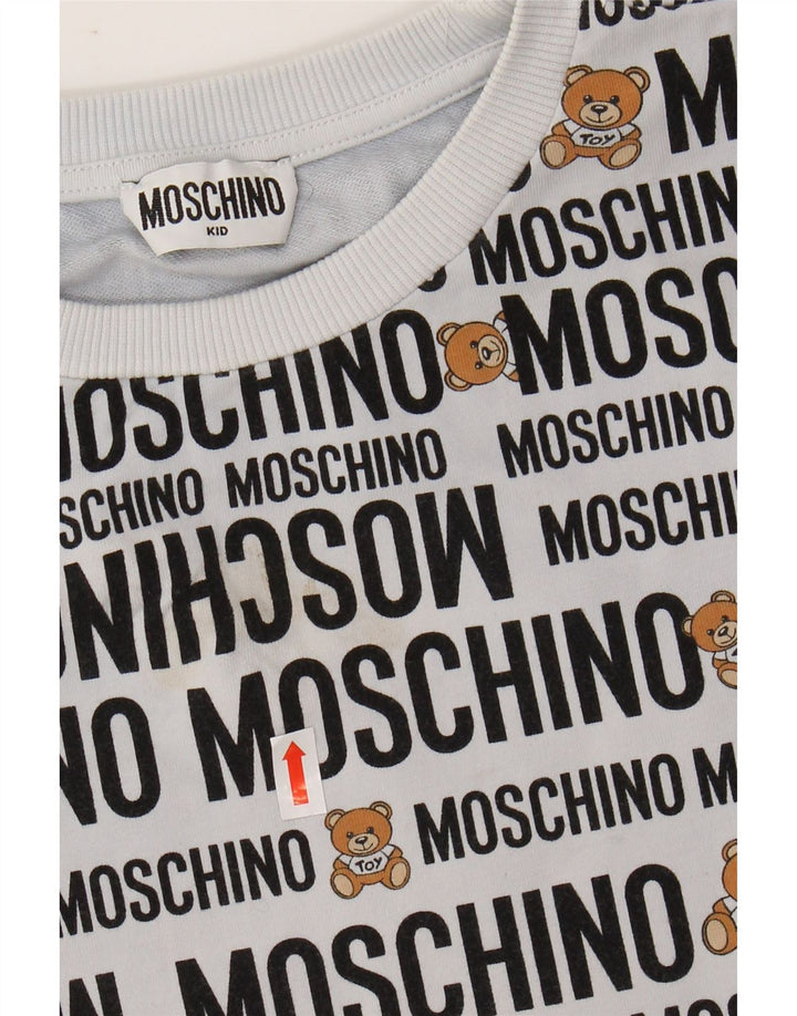 Tricou grafic pentru fete MOSCHINO Top 7-8 ani bumbac gri