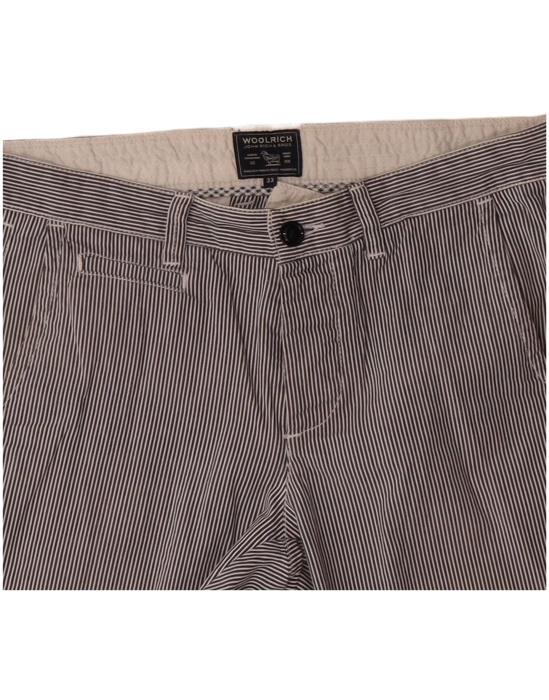 Pantaloni scurți chino pentru bărbați Woolrich W33, bumbac cu dungi, albastru marin mediu