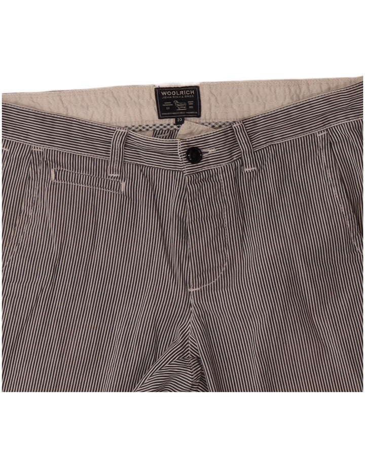 Pantaloni scurți chino pentru bărbați Woolrich W33, bumbac cu dungi, albastru marin mediu