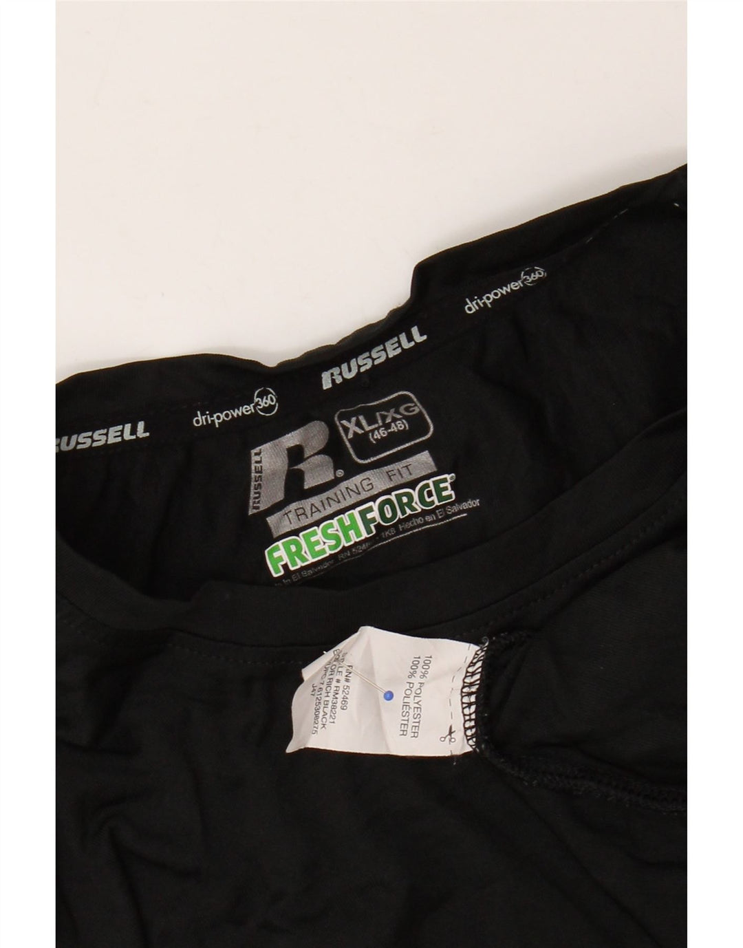 RUSSELL ATHLETIC Tricou Dri-Power pentru bărbați Top XL Poliester negru