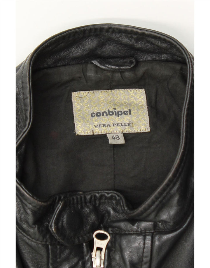 Jachetă din piele bărbătească Conbipel IT 48 Medium Black Leather