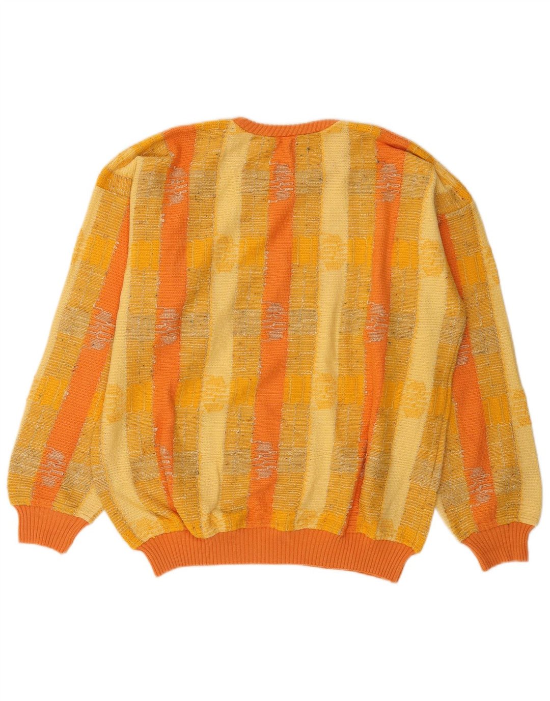 Pulover pentru bărbați Boxer cu gât roșu, bumbac cu dungi galbene medii