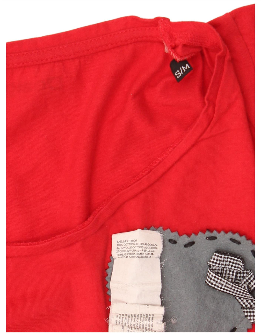 DESIGUAL Tricou grafic pentru femei Top UK 10 Small Red Bumbac