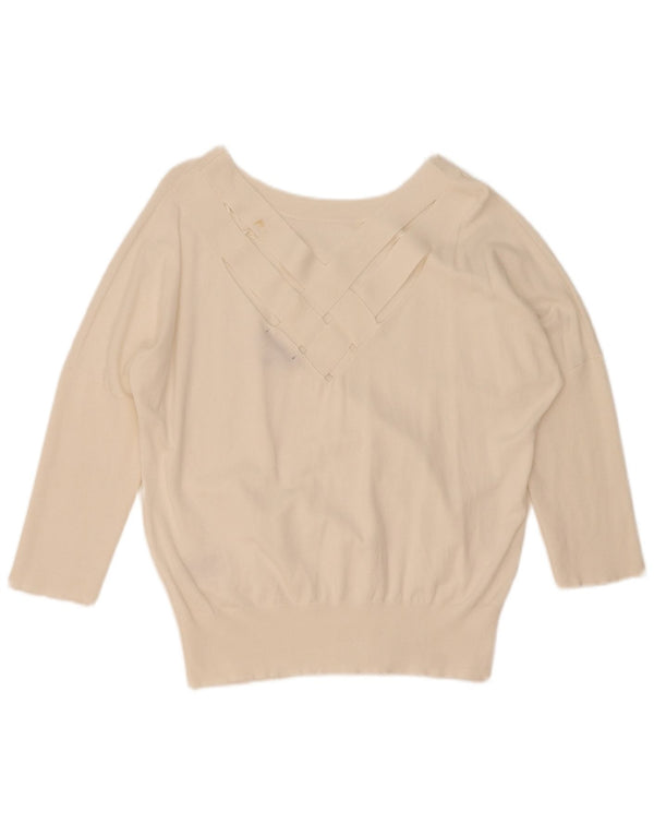 Pulover pentru femei Phase Eight, cu mâneci 3/4, cu gât de barcă, UK 10 Small Off Whit