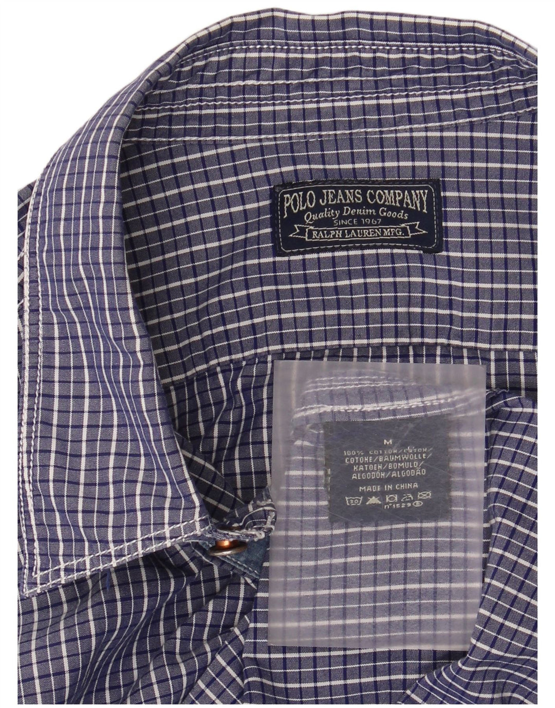 Cămașă pentru bărbați RALPH LAUREN, bumbac vichy albastru mediu