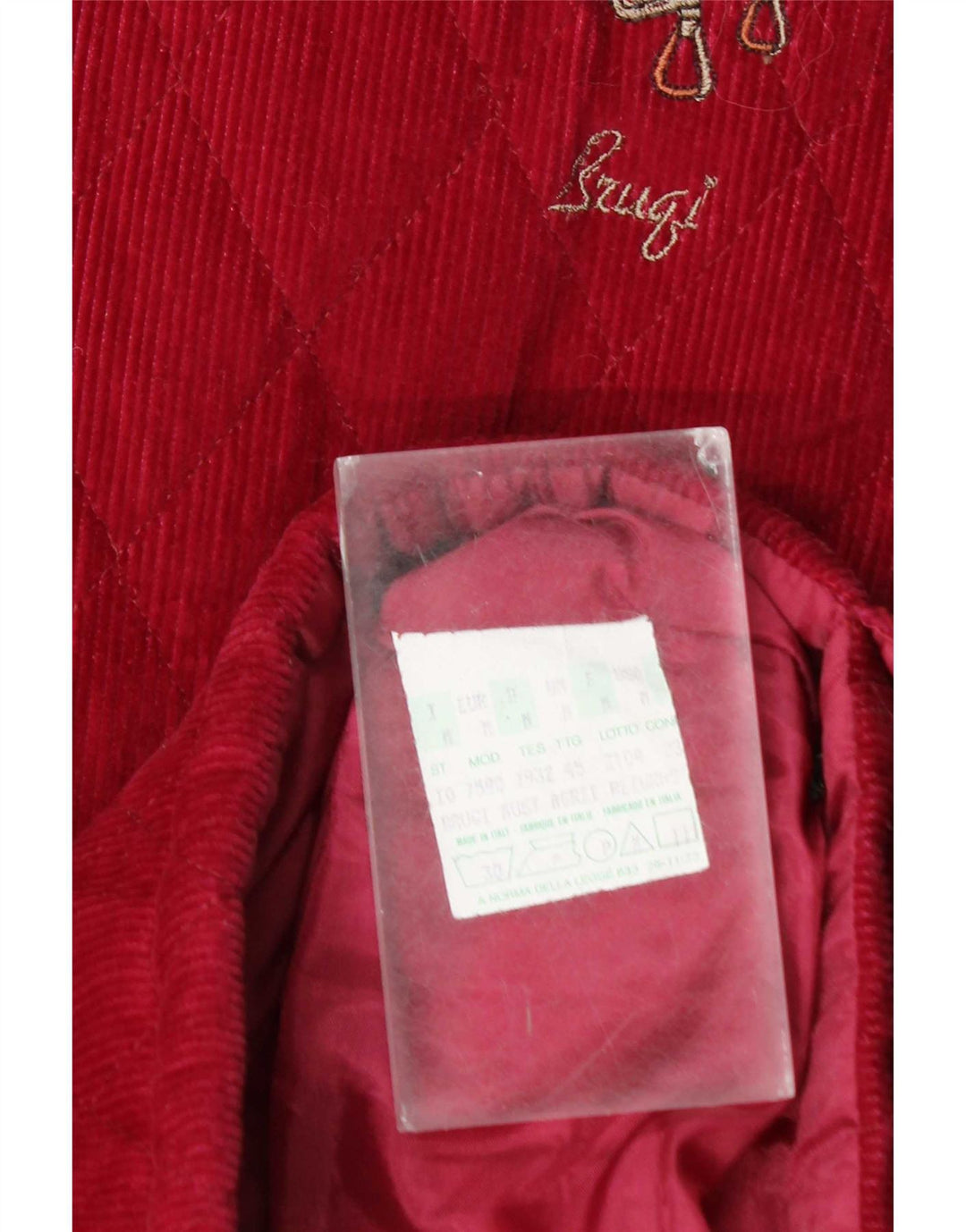 Jachetă Brugi din velur pentru bărbați UK 38 Medium Burgundy Bumbac