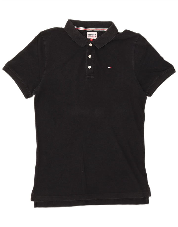 Tricou polo TOMMY HILFIGER pentru bărbați, bumbac negru mare