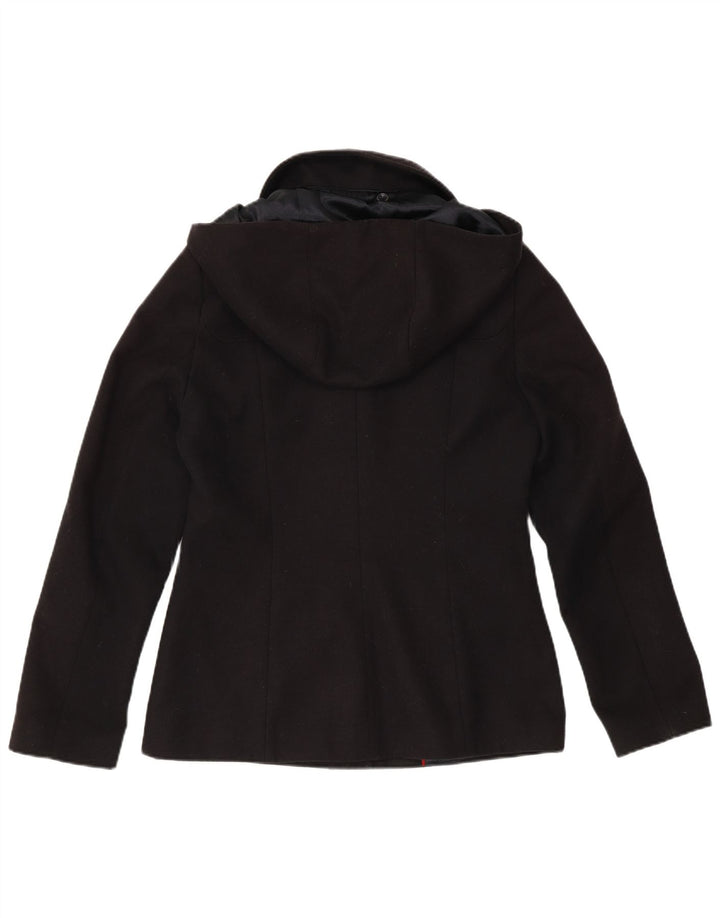 LAURA ASHLEY Sacou blazer pentru femei cu glugă, cu 5 nasturi, UK 10 Mic, bleumarin