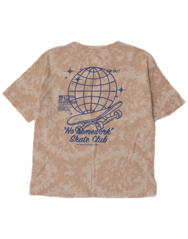 Tricou Grafic Zara Băieți Top 8-9 Ani Bej Tie Dye Bumbac