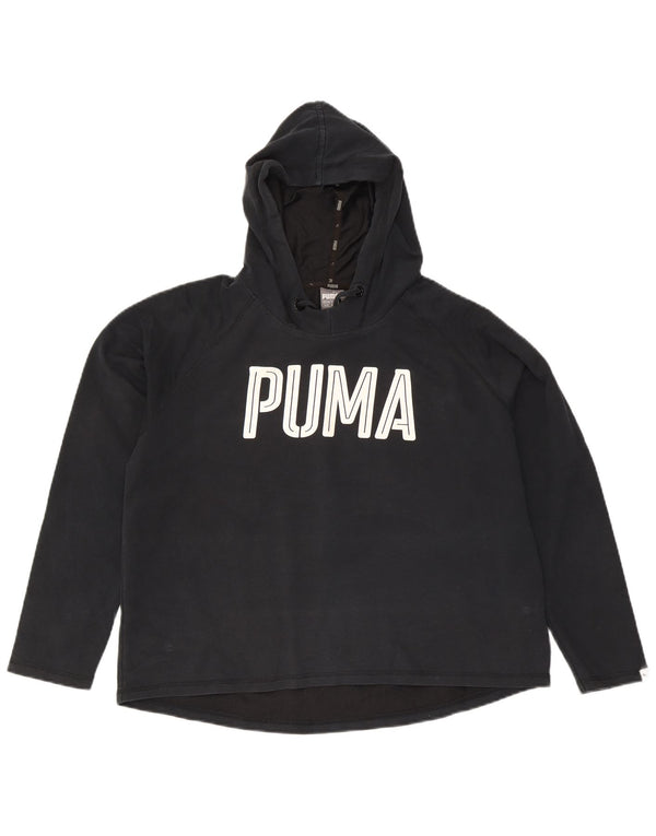 Pulover cu capota cu grafic Puma pentru femei UK 16, mare, negru, bumbac