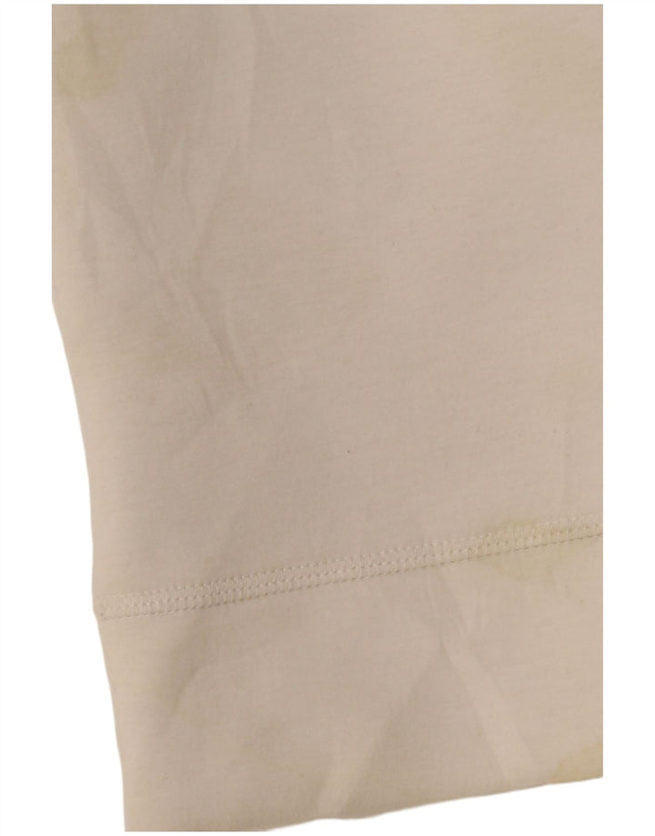 CALVIN KLEIN Pulover cu capotă cu fermoar cu grafic pentru femei UK 14 Medium White