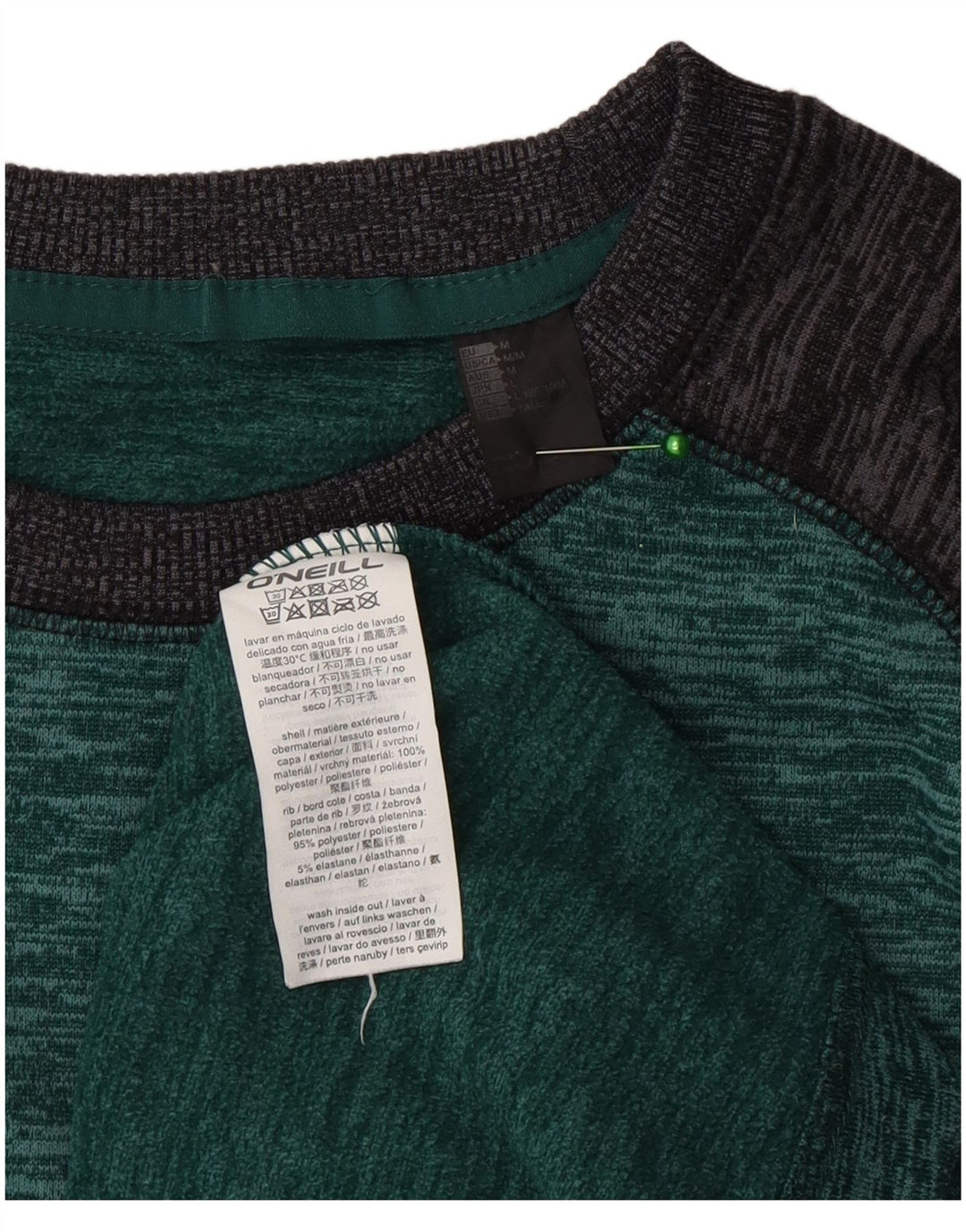 O'Neill Top pentru bărbați cu mânecă lungă, verde mediu, poliester color bloc