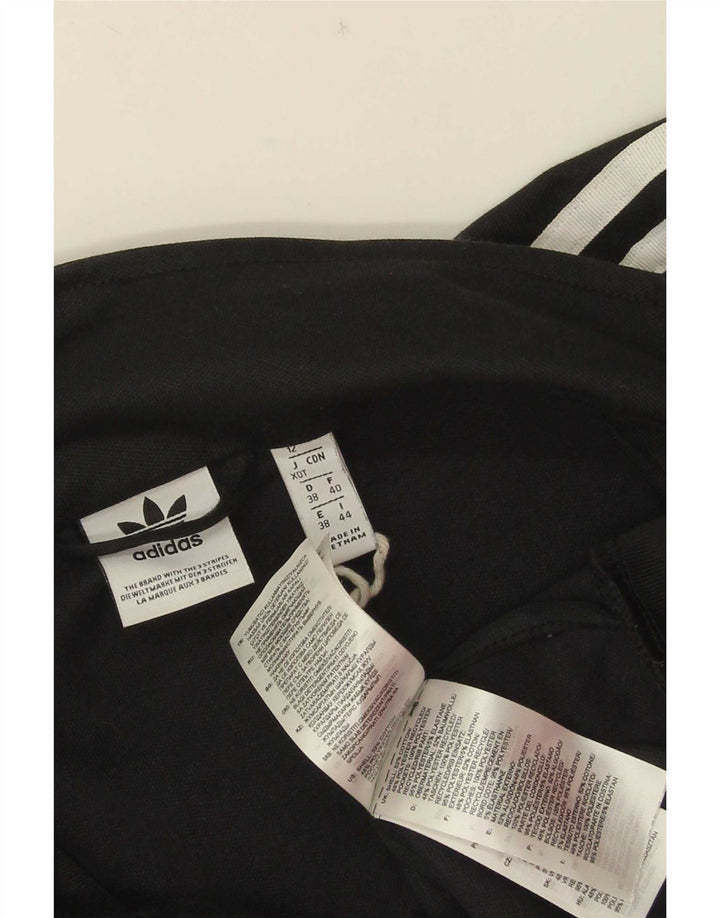 Jachetă de top pentru trening Adidas pentru femei UK 12, bumbac mediu negru
