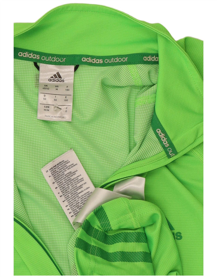 Trening pentru bărbați Adidas, cu fermoar, gât, pulover, UK 40/42 Poliester verde mediu