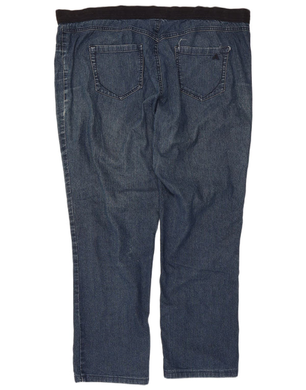 Blugi drepti cu autograf pentru femei Marks & Spencer UK 18 XL W44 L29 Albastru
