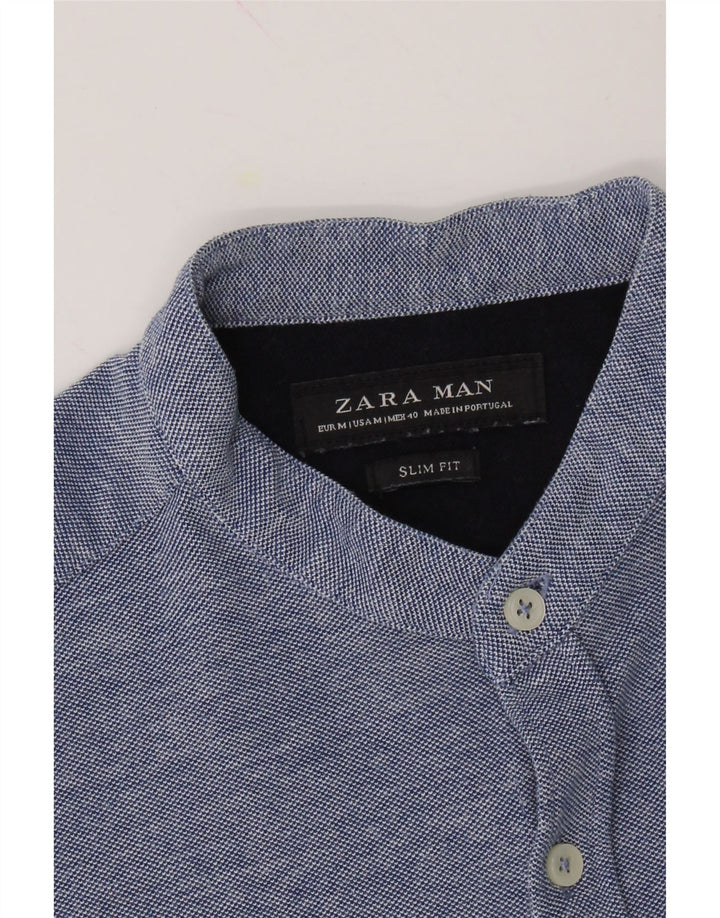 ZARA Mens Slim Fit Shirt Medium Navy Blue Vintage Zara and Second-Hand Zara from Messina Hembry 