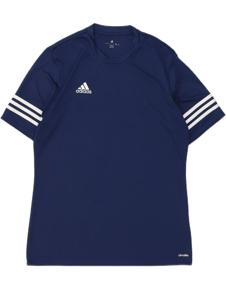 ADIDAS Mens Climalite T-Shirt Top Large Navy Blue Polyester Vintage Adidas and Second-Hand Adidas from Messina Hembry 