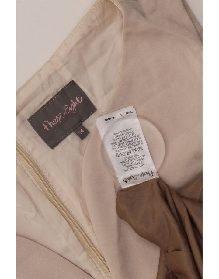 Rochie teacă fără mâneci pentru femei Phase Eight UK 14 Acetat maro mediu