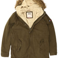 Jachetă parka cu glugă Tommy Hilfiger pentru bărbați UK 44 2XL Kaki Poliester