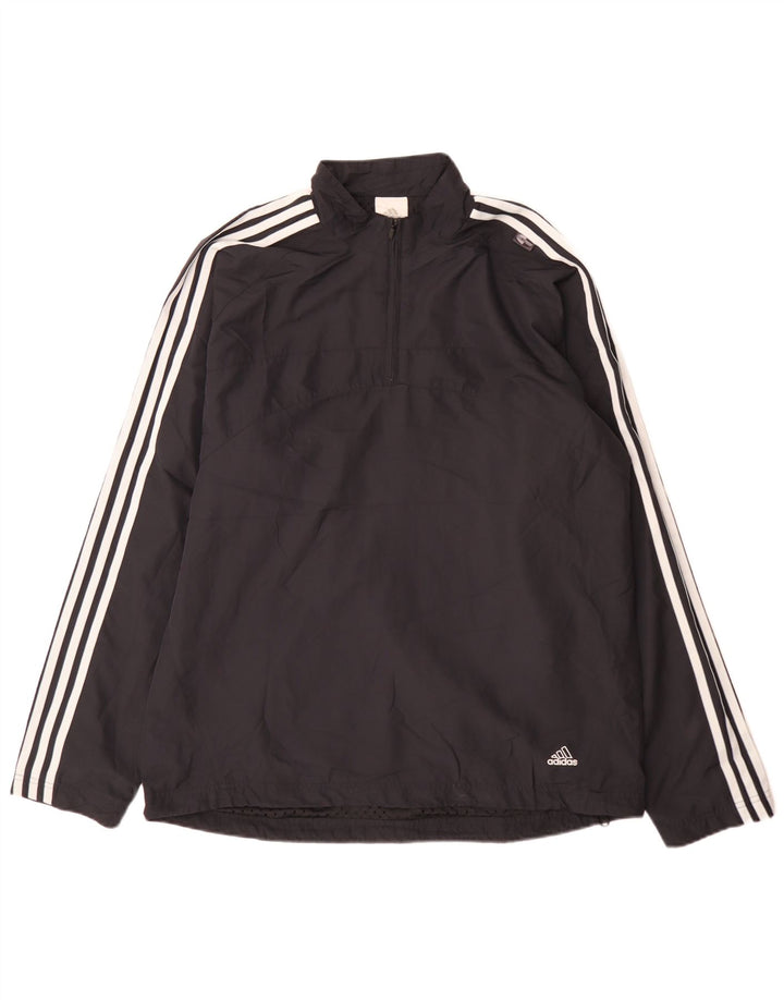 Trening pentru bărbați Adidas, cu fermoar, cu gât, sport, mare, bleumarin