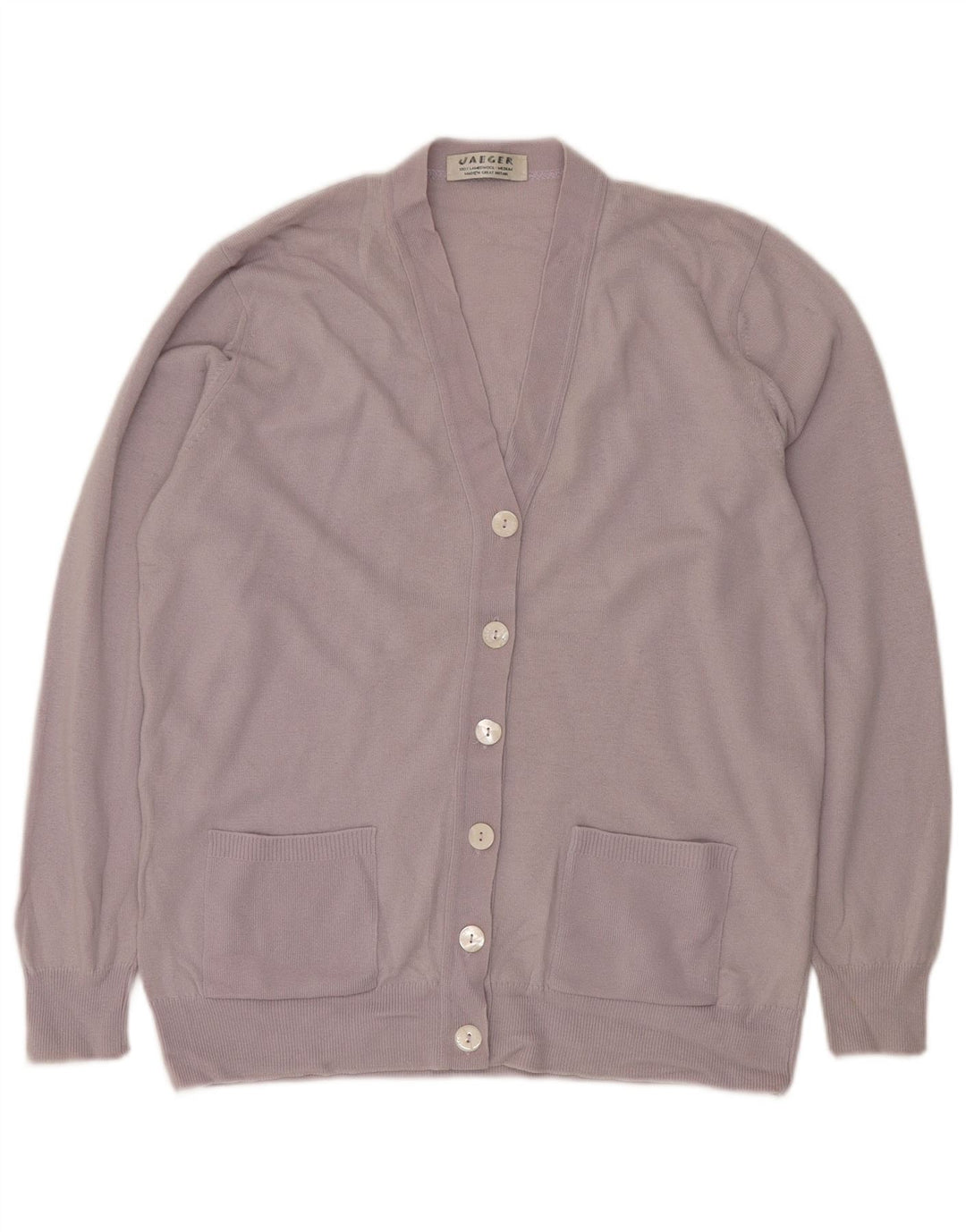 Pulover cardigan pentru femei Jaeger UK 14 Medium Purple Lambswool