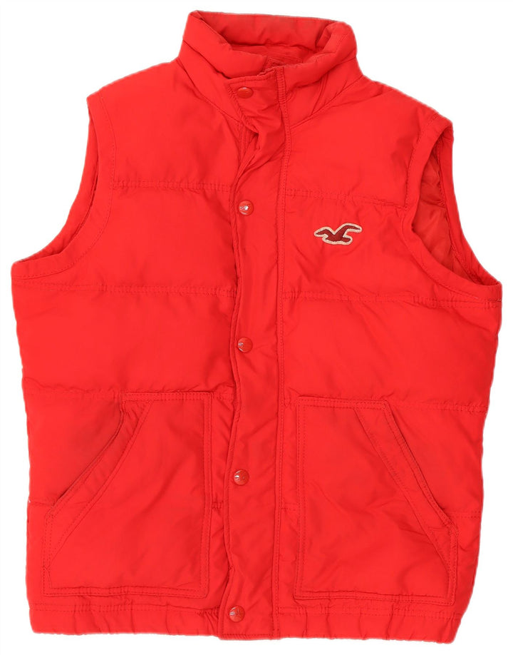 Hollister Mens Padded Gilet UK 40 Large Red Poliester