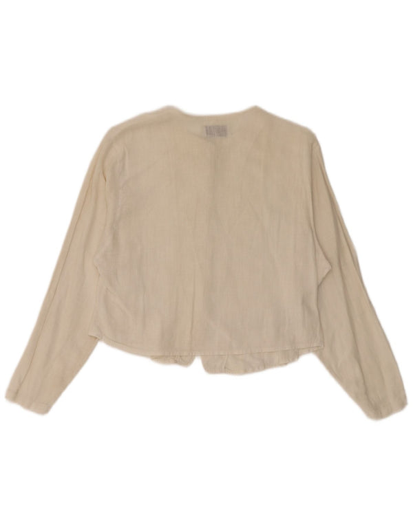 Bluză cu cămașă crop Benetton pentru femei UK 14 Medium Off White
