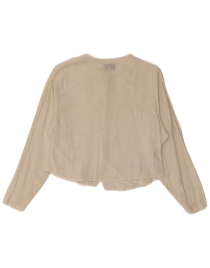 Bluză cu cămașă crop Benetton pentru femei UK 14 Medium Off White