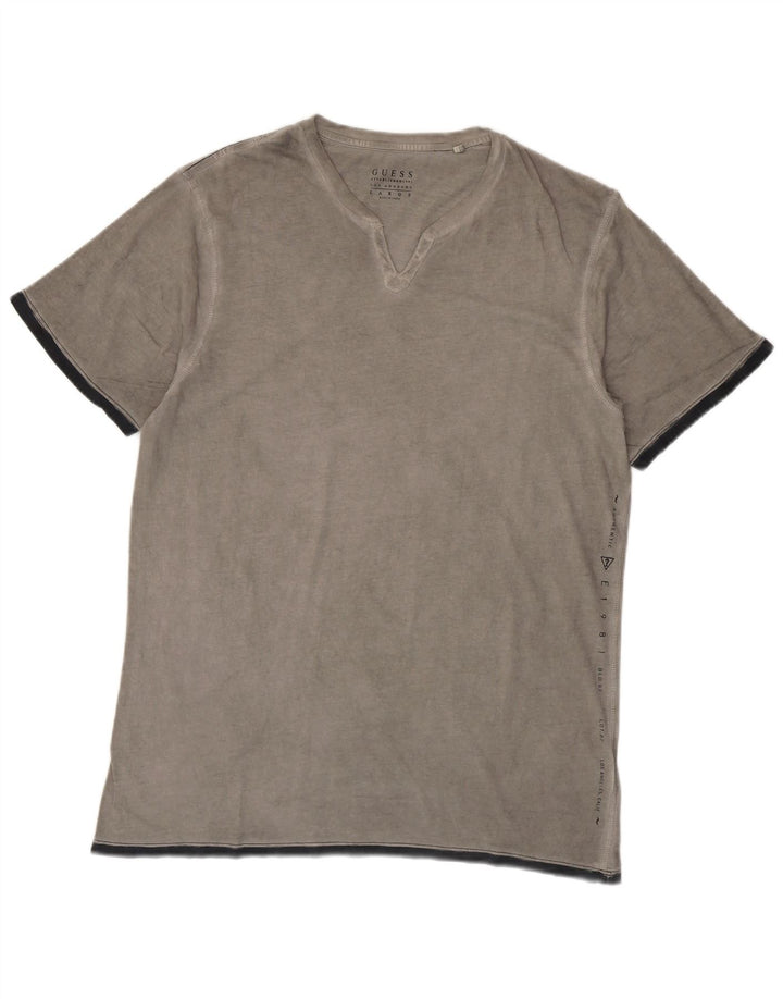 Tricou Guess pentru bărbați Top mare din bumbac gri