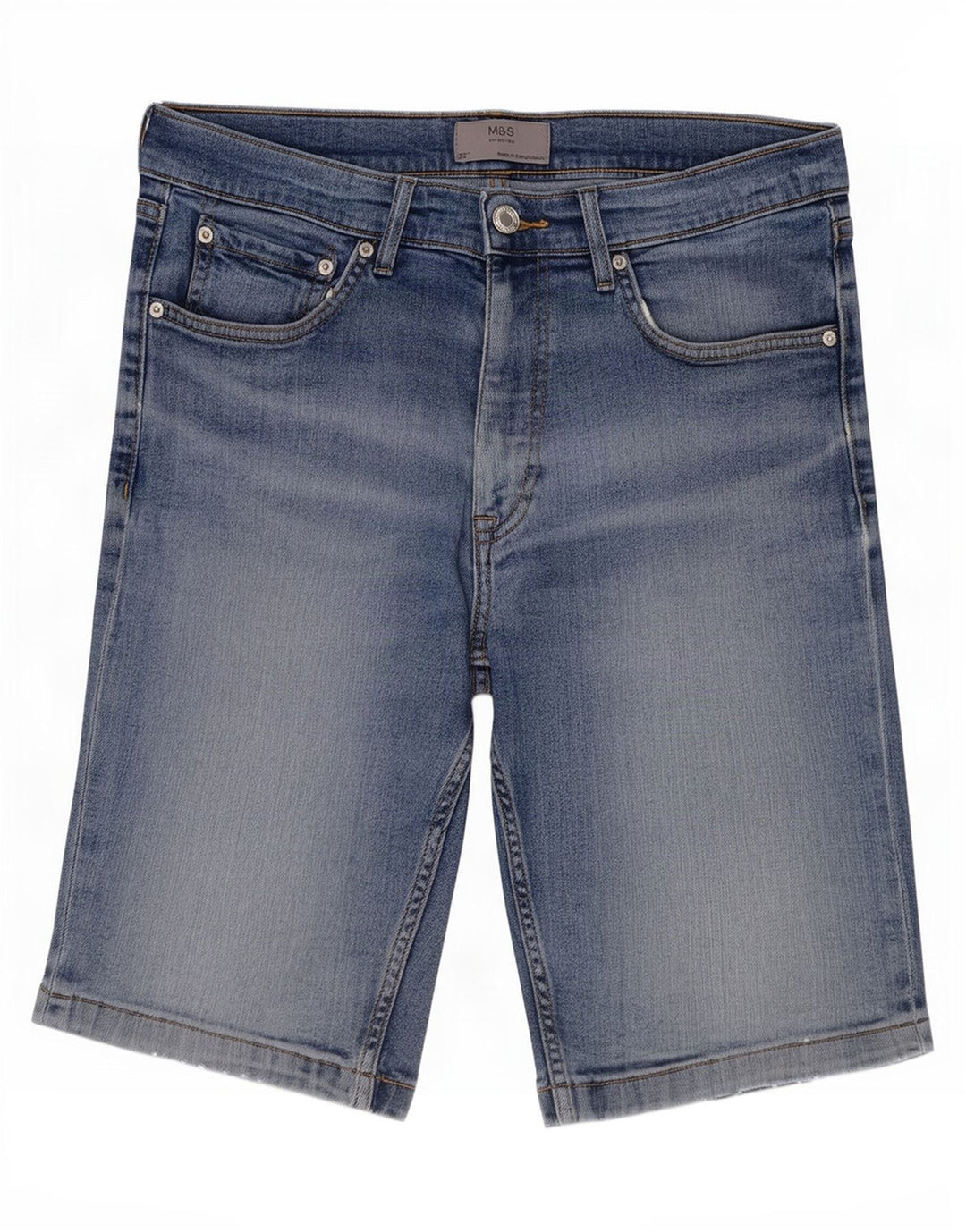 Marks & Spencer Pantaloni scurți din denim pentru bărbați, mediu W32, bumbac albastru