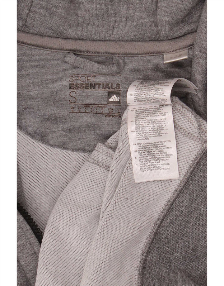 Pulover Adidas Climalite Zip pentru bărbați, poliester cu pături mici, gri