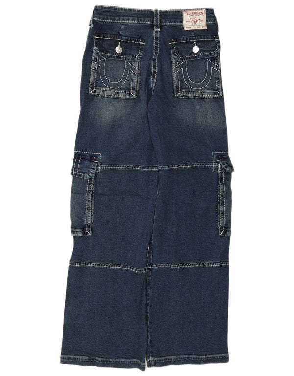 True Religion Blugi pentru femei Cargo cu picioare largi W26 L33 Bumbac albastru