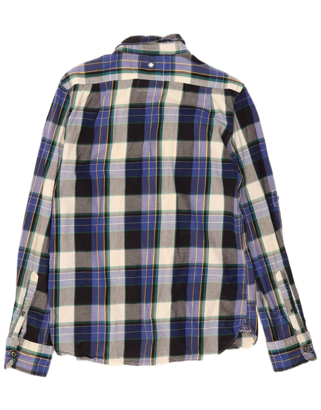 Cămașă de flanel pentru bărbați SUPERDRY XL, bumbac cu carouri bleumarin