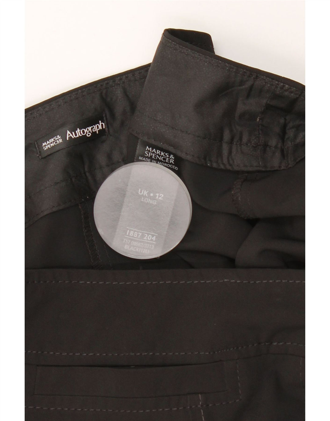 MARKS & SPENCER Pantaloni tăiați pentru femei UK 12 Medium W30 L24 Negru