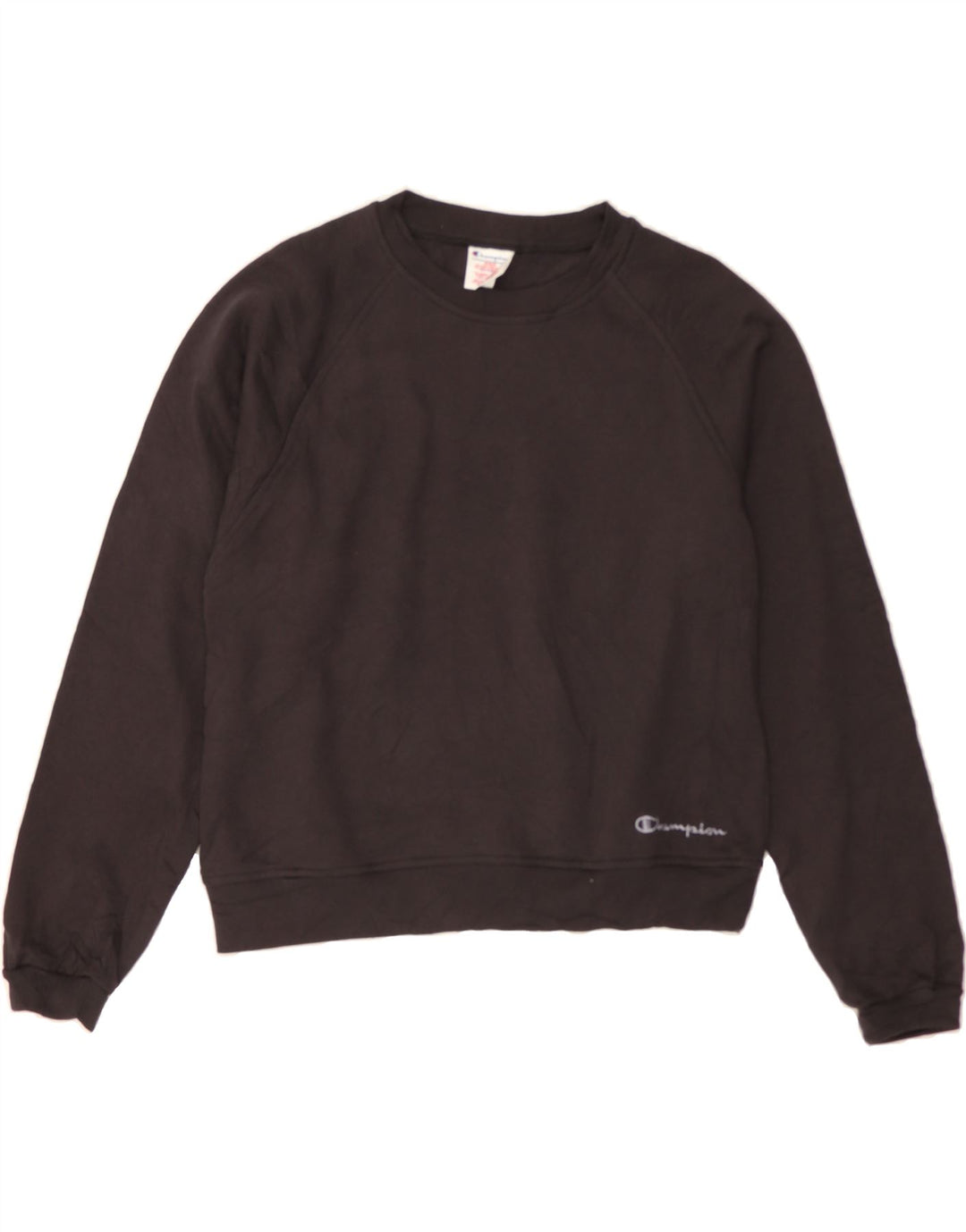 CHAMPION Womens Crop Sweatshirt Jumper UK 14 Medium Black Cotton Vintage Champion and Second-Hand Champion from Messina Hembry 