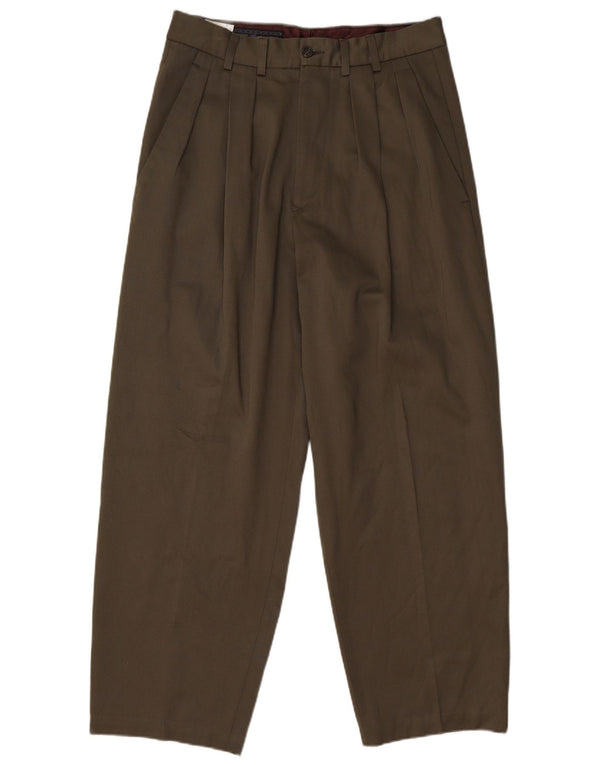 Vintage Mens Loose Fit Chino Pantaloni IT 48 Medium W30 L28 Khaki