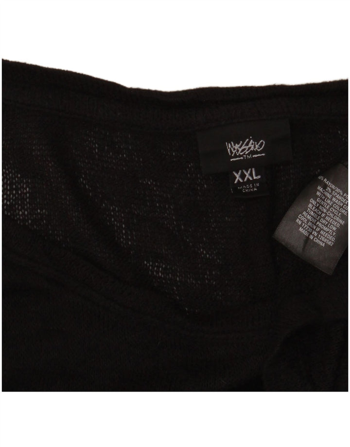 Massimo Dutti Top cu tunică asimetrică transparentă pentru femei UK 20 2XL Rayon negru