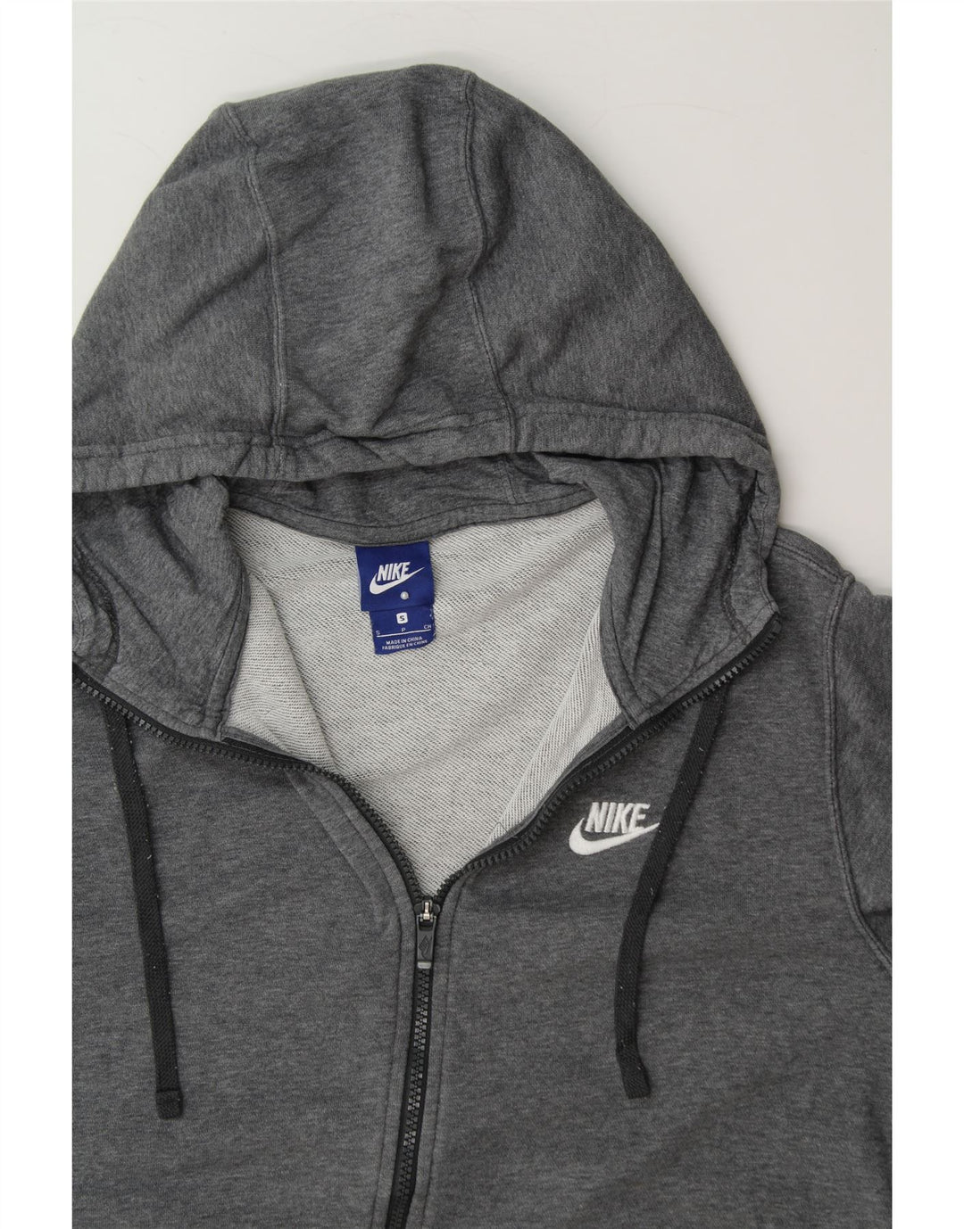 NIKE Mens Zip Hoodie Sweater Small Grey Cotton Vintage Nike and Second-Hand Nike from Messina Hembry 