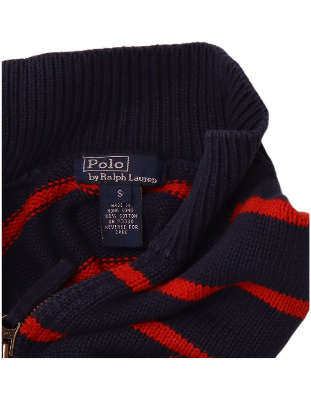 POLO RALPH LAUREN Pulover cu fermoar pentru băieți 7-8 ani, mic, bleumarin