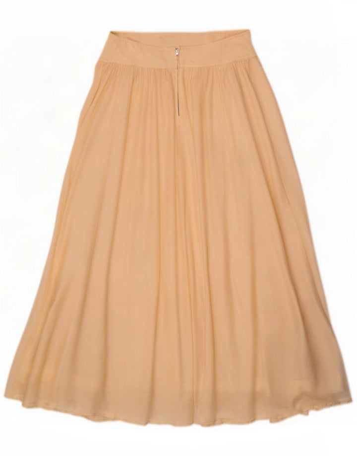 Byblos Fusta evazată plisată pentru femei US 8 Medium W26 Beige Silk