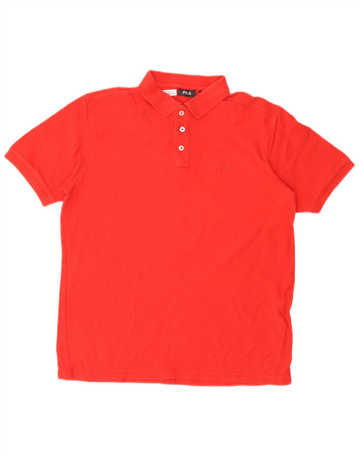Tricou polo pentru bărbați FILA, bumbac roșu mare