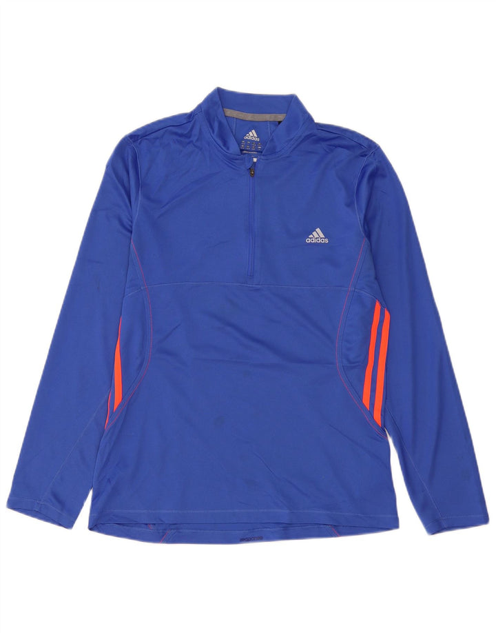 Top de trening ADIDAS Climalite Pullover pentru femei UK 16/18 Large Blue