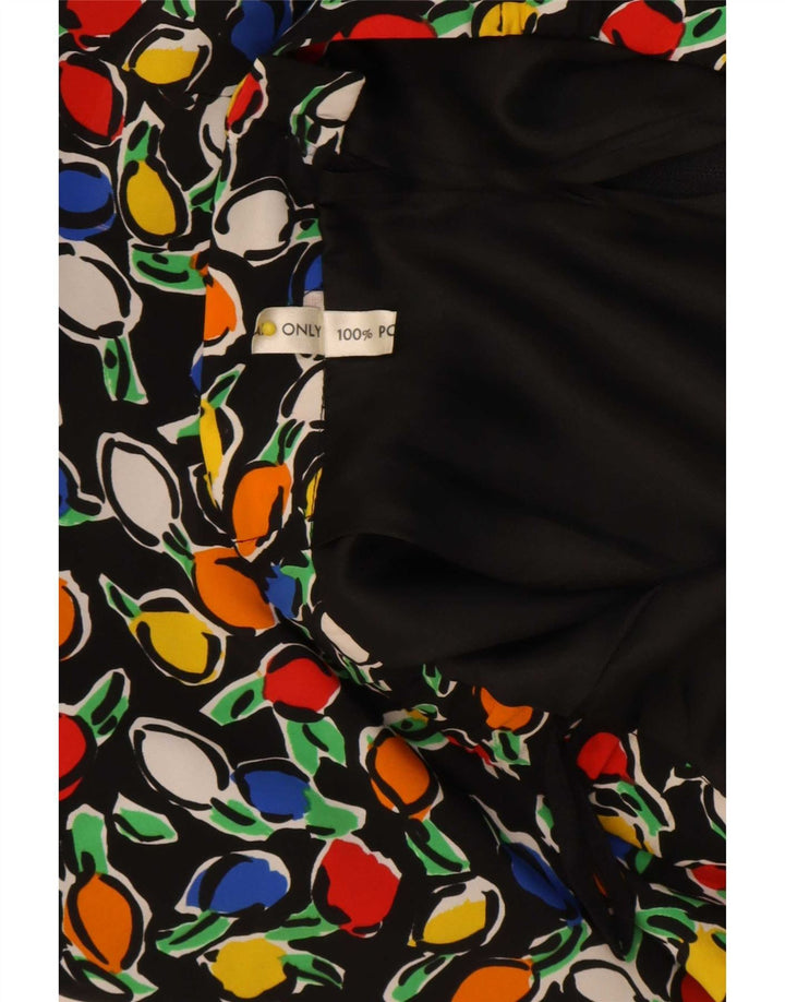 Fusta Midi Vintage pentru Damă W30 Poliester Floral Negru Mediu