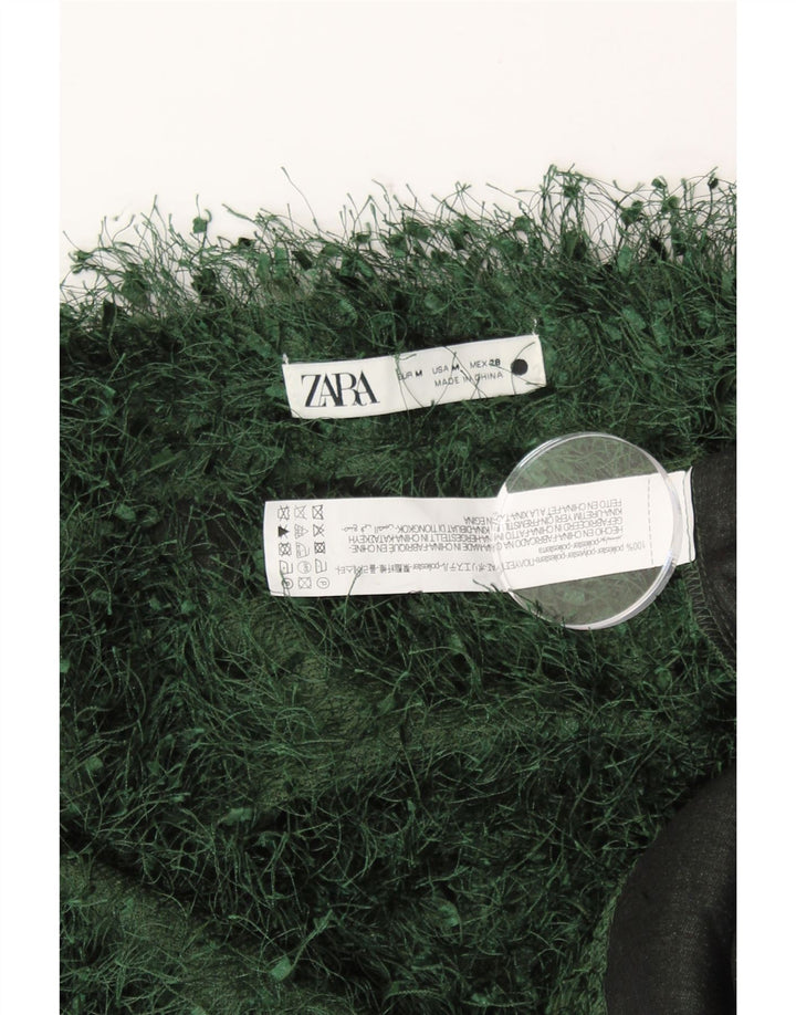 Top cu vestă ZARA pentru femei UK 14 Poliester verde mediu