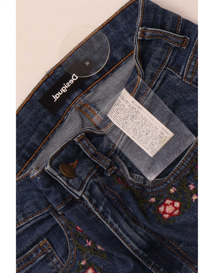 Blugi Desigual pentru femei Bootcut EU 38 Medium W28 L27 Blue Floral Bumbac