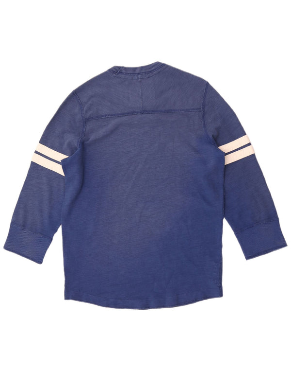 Abercrombie & Fitch Top cu mânecă 3/4 pentru bărbați, cu mâneci 3/4, XL, albastru