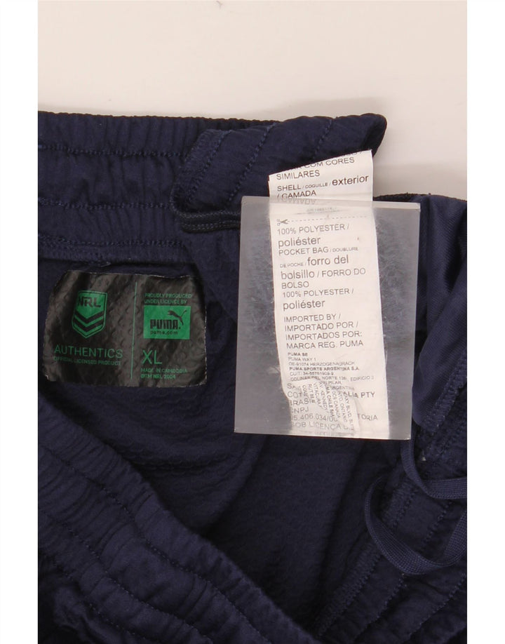 Pantaloni de trening PUMA pentru bărbați Warriors XL, poliester color-bloc, albastru bleumarin