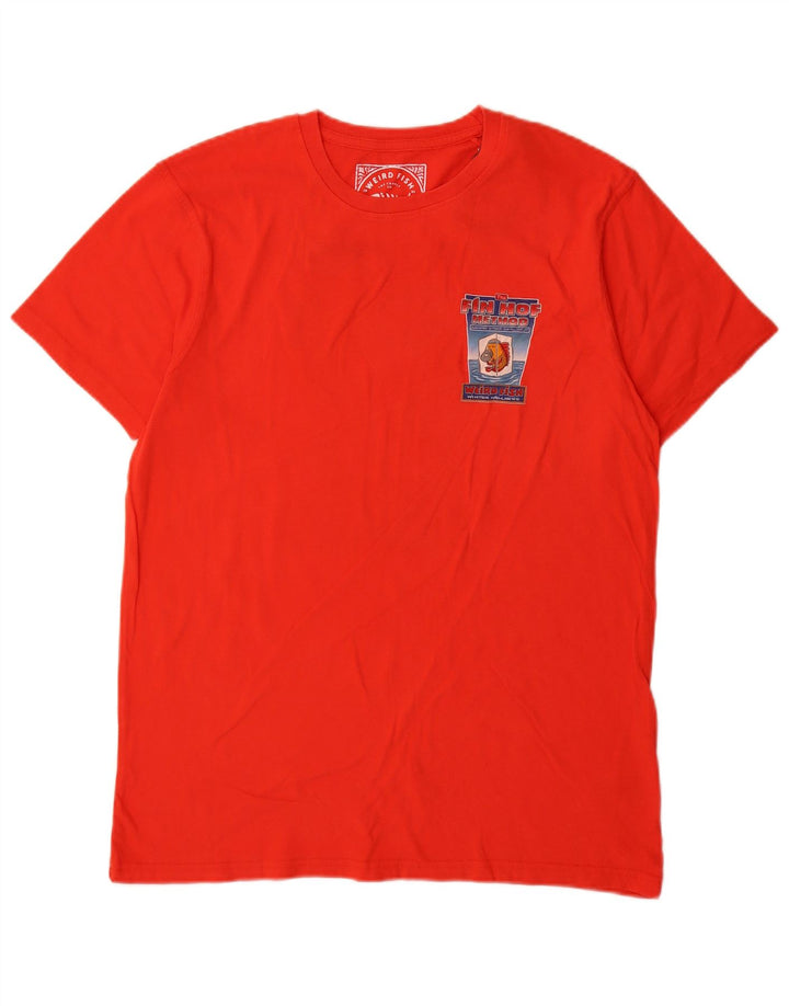 Tricou grafic pentru bărbați Weird Fish Top, bumbac roșu mediu