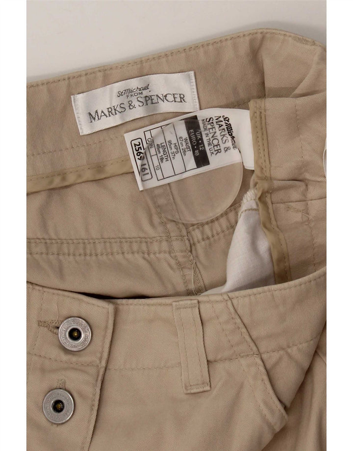 Fusta mini pentru femei Marks & Spencer UK 12 Medium W28 Bej Bumbac