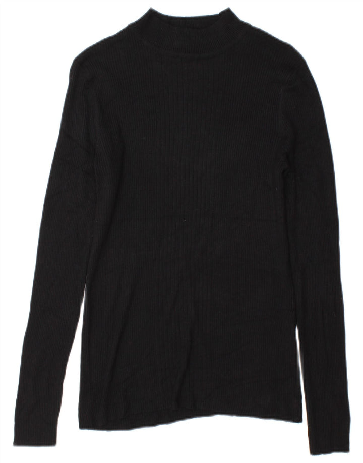 Marks & Spencer Top pentru femei cu mânecă lungă UK 14 Medium Black Viscose